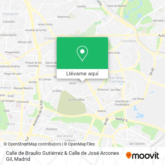 Mapa Calle de Braulio Gutiérrez & Calle de José Arcones Gil
