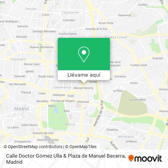 Mapa Calle Doctor Gómez Ulla & Plaza de Manuel Becerra