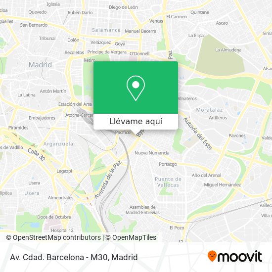 Mapa Av. Cdad. Barcelona - M30