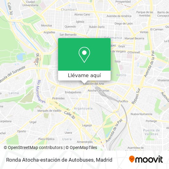 Mapa Ronda Atocha-estación de Autobuses