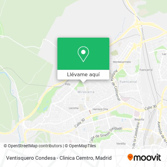 Mapa Ventisquero Condesa - Clinica Cemtro