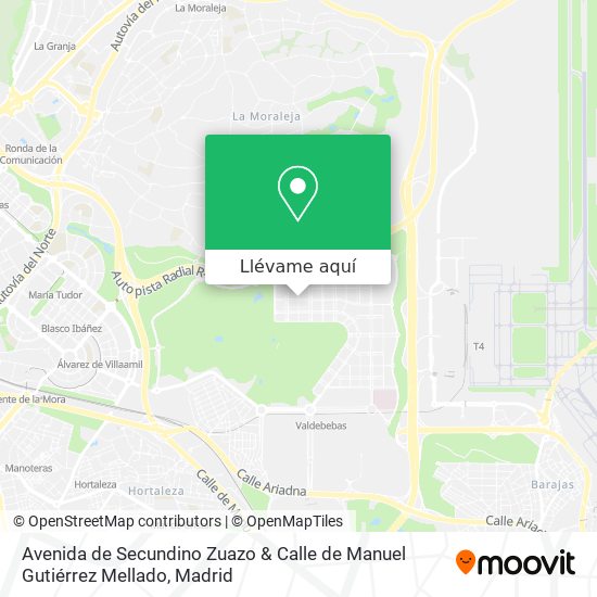 Mapa Avenida de Secundino Zuazo & Calle de Manuel Gutiérrez Mellado