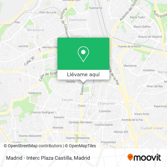 Mapa Madrid - Interc Plaza Castilla