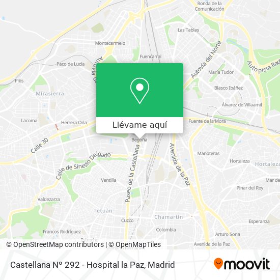 Mapa Castellana Nº 292 - Hospital la Paz