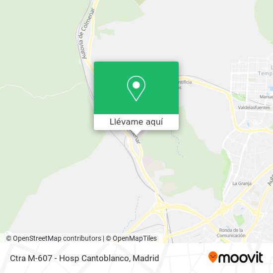 Mapa Ctra M-607 - Hosp Cantoblanco
