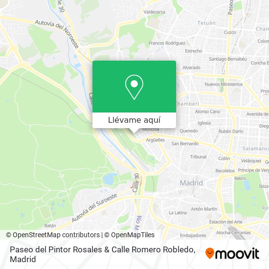 Mapa Paseo del Pintor Rosales & Calle Romero Robledo