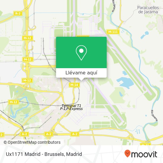 Mapa Ux1171 Madrid - Brussels