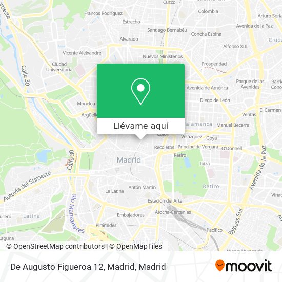 Mapa De Augusto Figueroa 12, Madrid