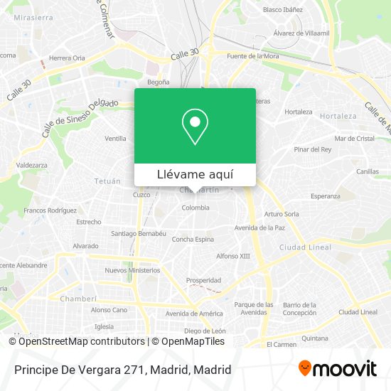 Mapa Principe De Vergara 271, Madrid