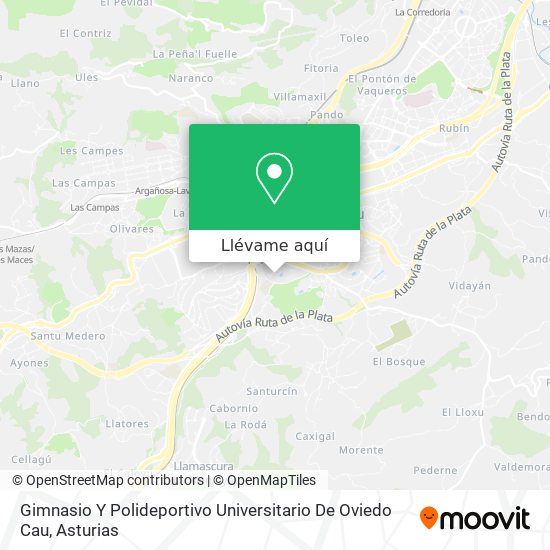 Mapa Gimnasio Y Polideportivo Universitario De Oviedo Cau