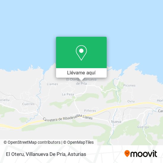 Mapa El Oteru, Villanueva De Pría