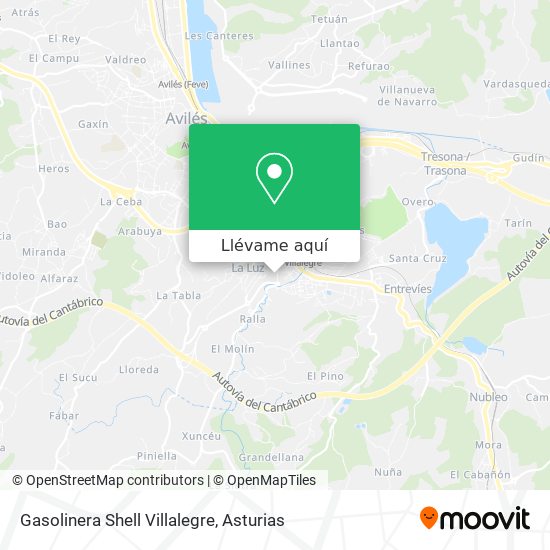 Mapa Gasolinera Shell Villalegre