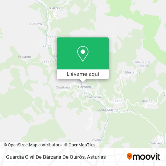Mapa Guardia Civil De Bárzana De Quirós