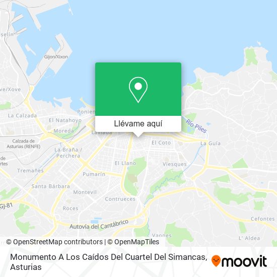 Mapa Monumento A Los Caídos Del Cuartel Del Simancas
