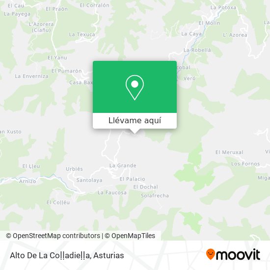 Mapa Alto De La Coḷḷadieḷḷa