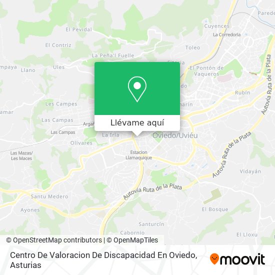 Mapa Centro De Valoracion De Discapacidad En Oviedo