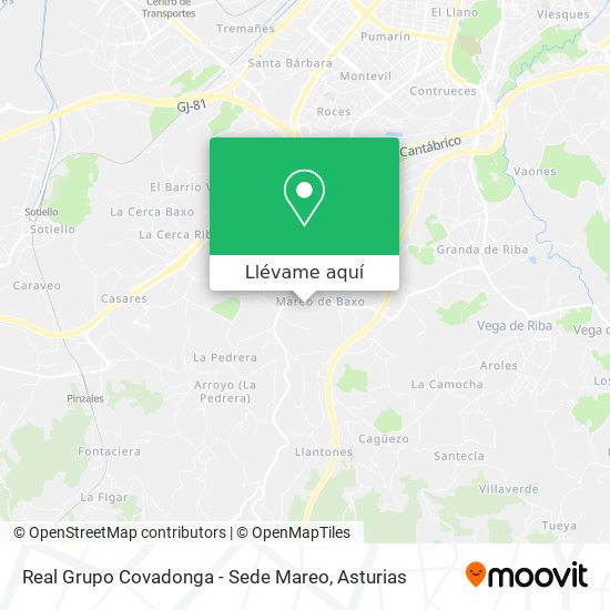 Mapa Real Grupo Covadonga - Sede Mareo