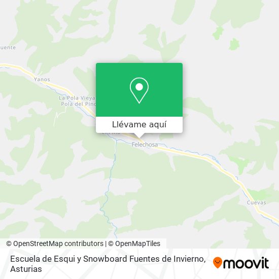 Mapa Escuela de Esqui y Snowboard Fuentes de Invierno