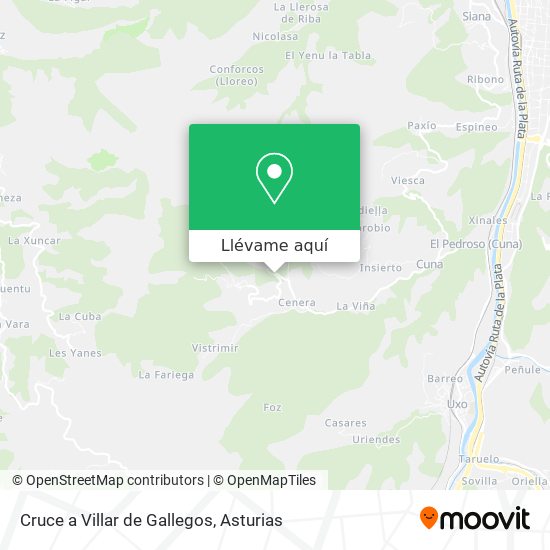 Mapa Cruce a Villar de Gallegos