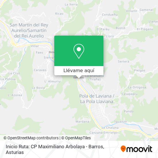 Mapa Inicio Ruta: CP Maximiliano Arbolaya - Barros