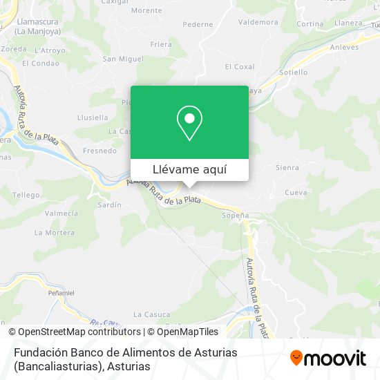 Mapa Fundación Banco de Alimentos de Asturias (Bancaliasturias)
