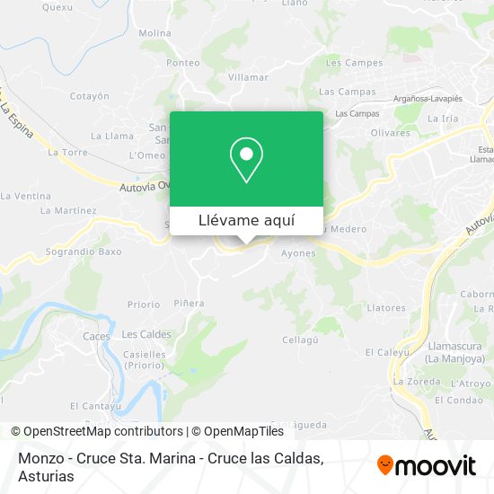 Mapa Monzo - Cruce Sta. Marina - Cruce las Caldas