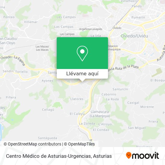 Mapa Centro Médico de Asturias-Urgencias