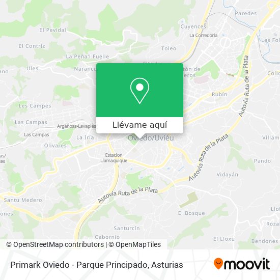 Mapa Primark Oviedo - Parque Principado