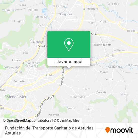 Mapa Fundación del Transporte Sanitario de Asturias