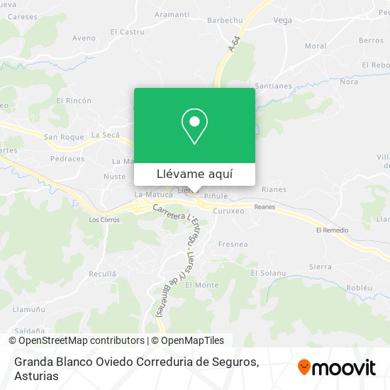 Mapa Granda Blanco Oviedo Correduria de Seguros
