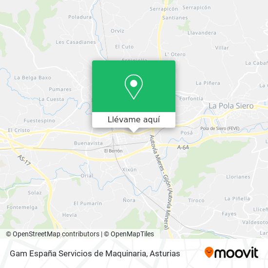 Mapa Gam España Servicios de Maquinaria