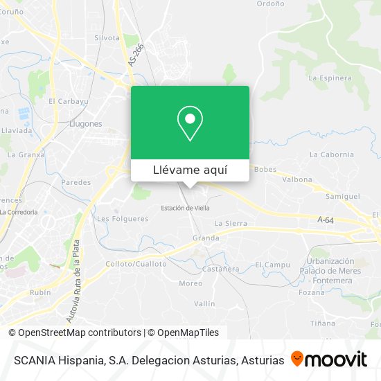 Mapa SCANIA Hispania, S.A. Delegacion Asturias