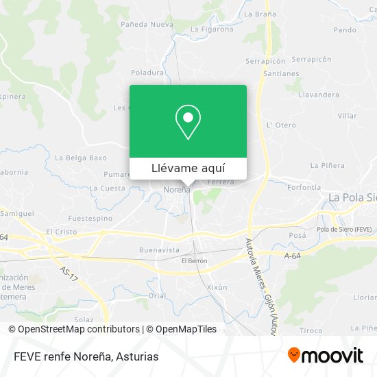 Mapa FEVE renfe Noreña