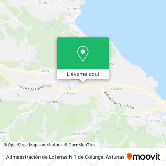 Mapa Administración de Loterias N 1 de Colunga
