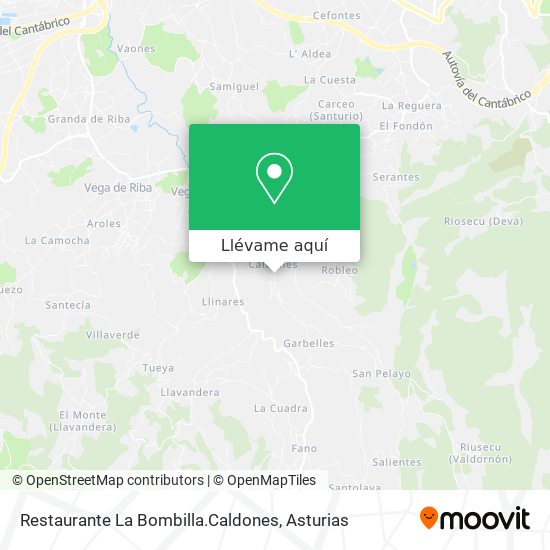 Mapa Restaurante La Bombilla.Caldones