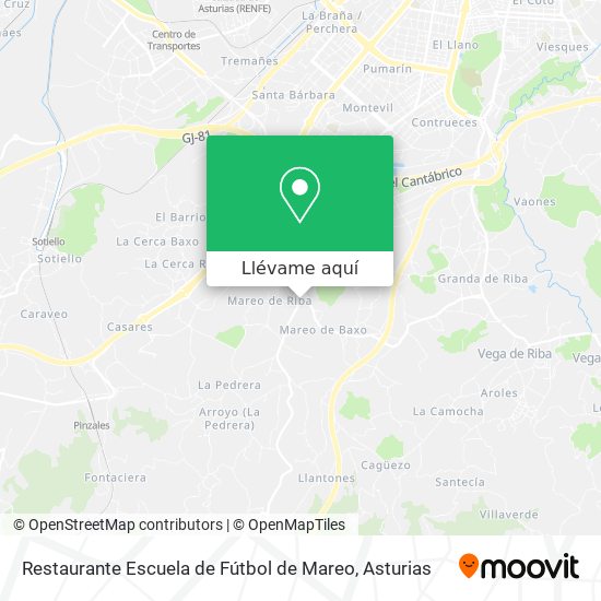 Mapa Restaurante Escuela de Fútbol de Mareo