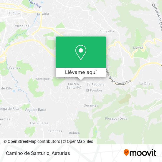 Mapa Camino de Santurio