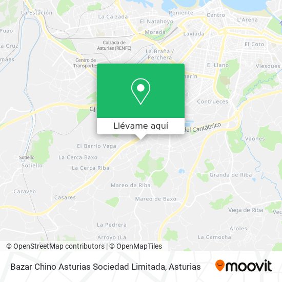 Mapa Bazar Chino Asturias Sociedad Limitada