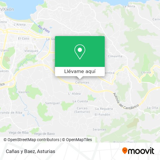 Mapa Cañas y Baez