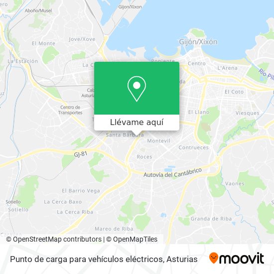 Mapa Punto de carga para vehículos eléctricos