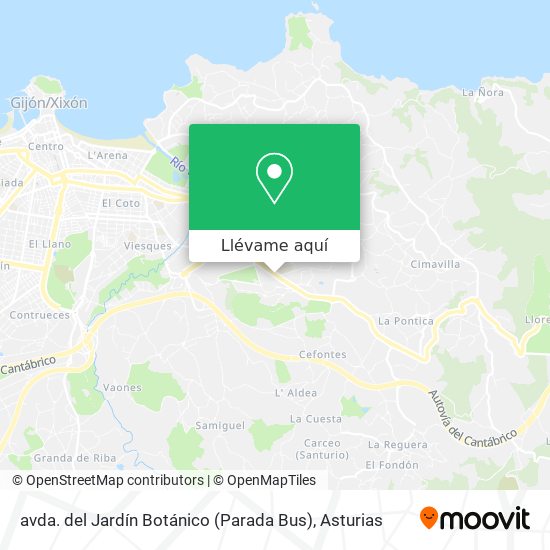 Mapa avda. del Jardín Botánico (Parada Bus)
