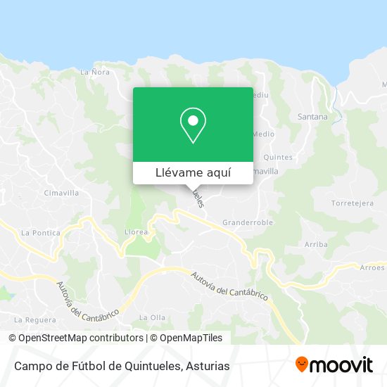 Mapa Campo de Fútbol de Quintueles