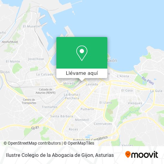 Mapa Ilustre Colegio de la Abogacia de Gijon