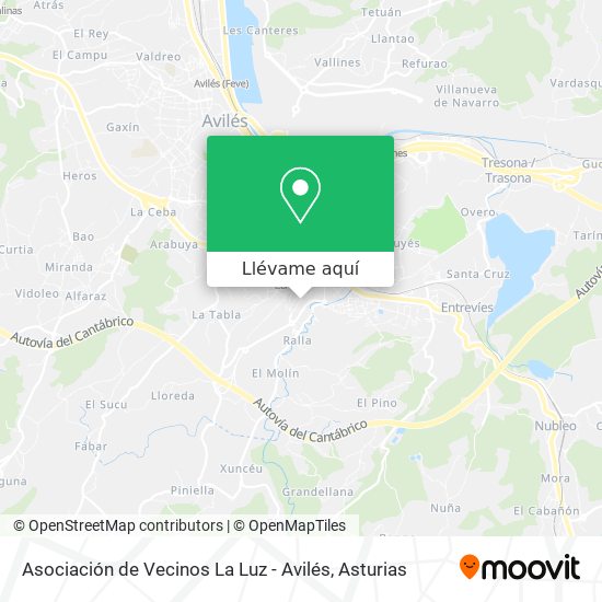 Mapa Asociación de Vecinos La Luz - Avilés