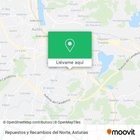 Mapa Repuestos y Recambios del Norte