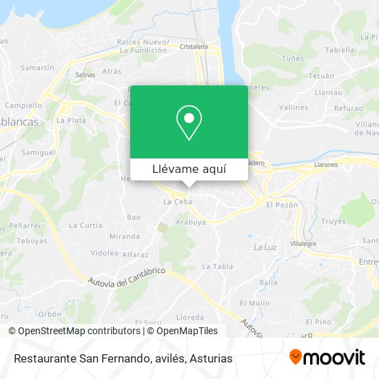 Mapa Restaurante San Fernando, avilés