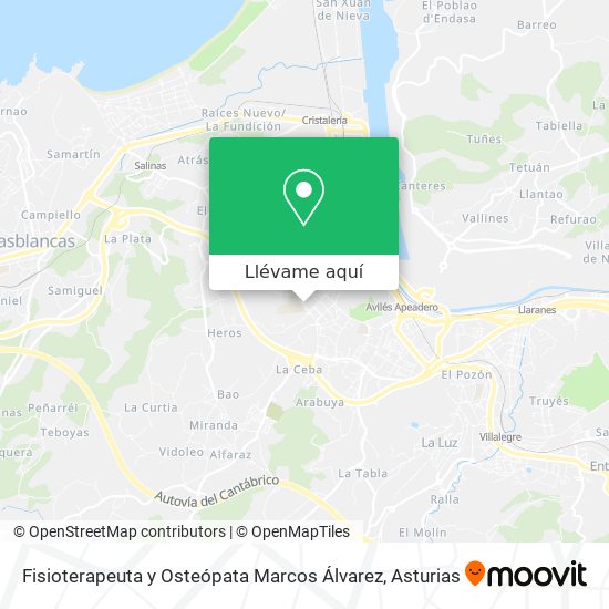 Mapa Fisioterapeuta y Osteópata Marcos Álvarez