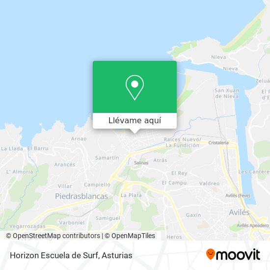 Mapa Horizon Escuela de Surf