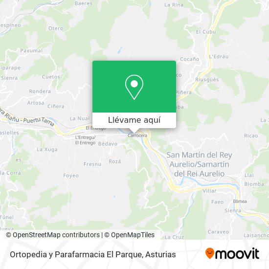 Mapa Ortopedia y Parafarmacia El Parque