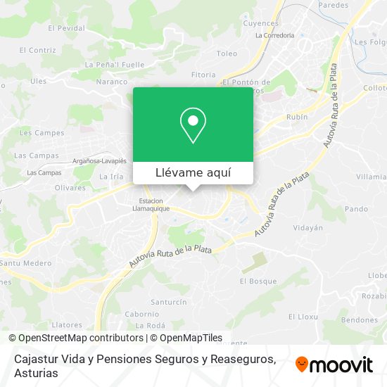 Mapa Cajastur Vida y Pensiones Seguros y Reaseguros